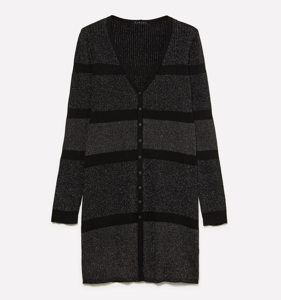 Colorblock-Cardigan mit Lurex - cardigans für damen - Schwarz | Sisley image number 1